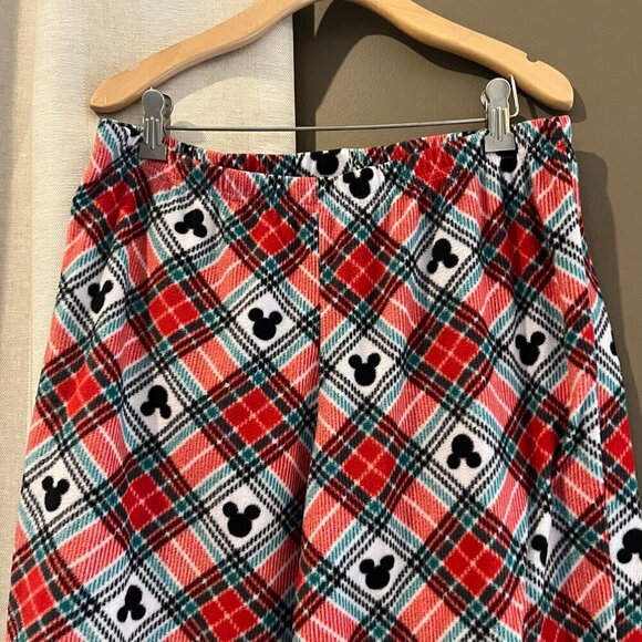 Disney Mickey Mouse Plaid Fleece Pajama Pants, Size Medium - Picture 2 of 3